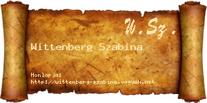 Wittenberg Szabina névjegykártya